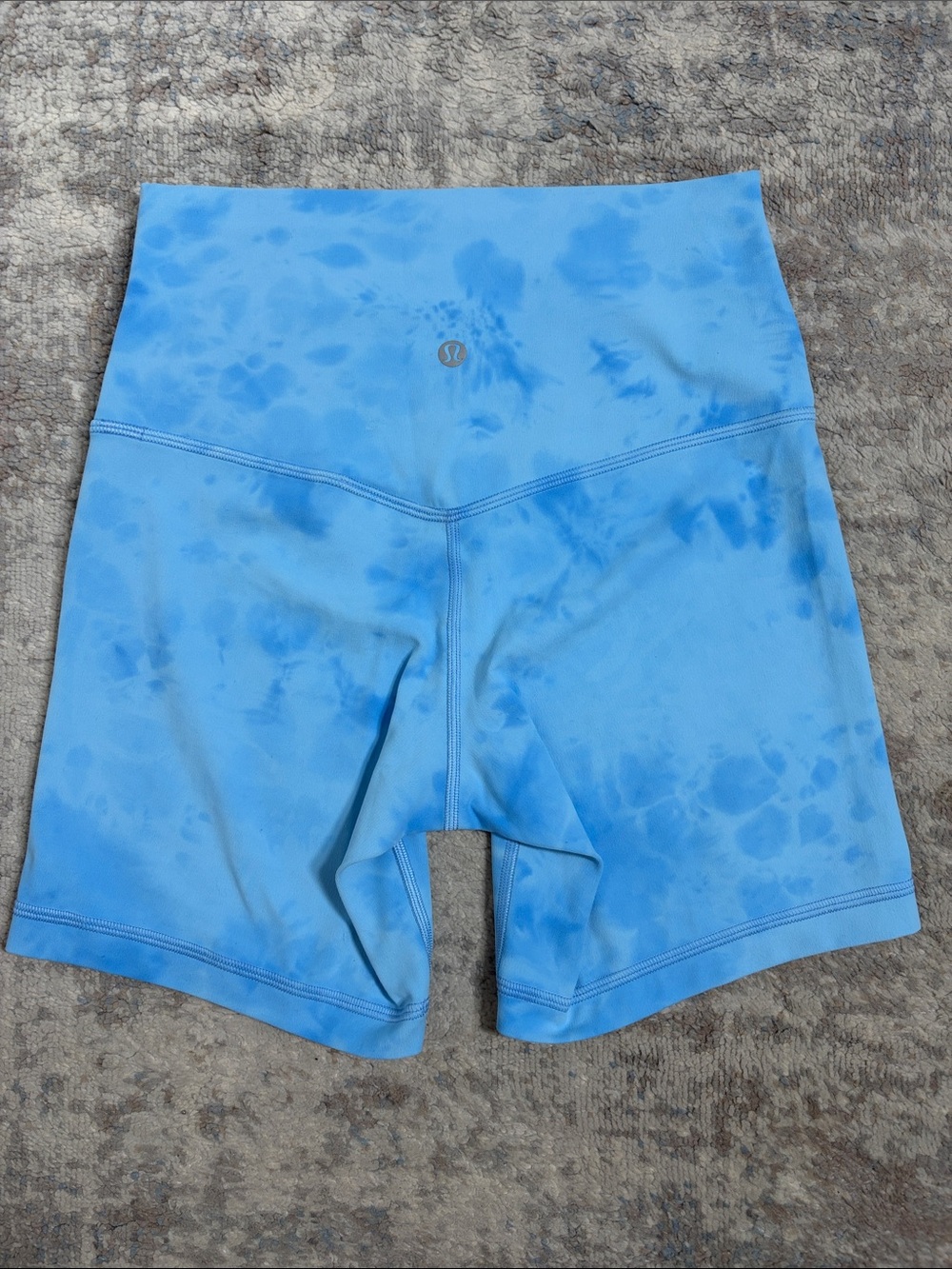 lululemon athletica Light Blue Tie-Dye High-Rise Bike Shorts